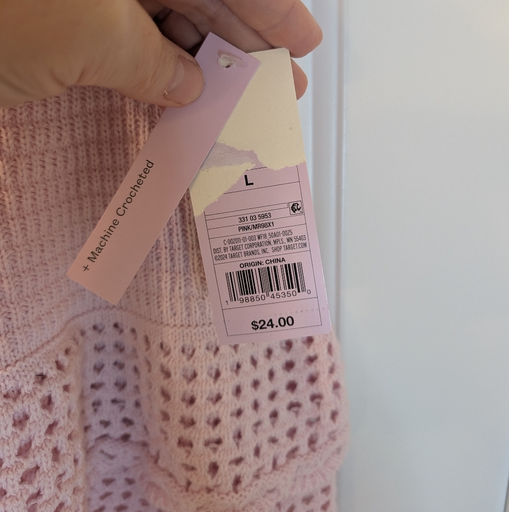 Wild Fable Light Pink Tiered Crochet Mini Skirt NWT Boho Beach Feminine - Picture 5 of 6